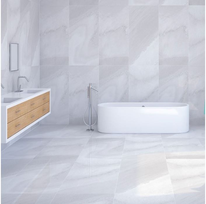 Dazzle Bianco Sugar Lappato Finish Rectified Porcelain Floor Tile 6840