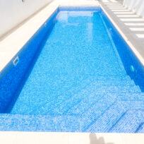 Coral Sea Blue Spanish Polyurethane Cord Glass Pool Mosaic 7101