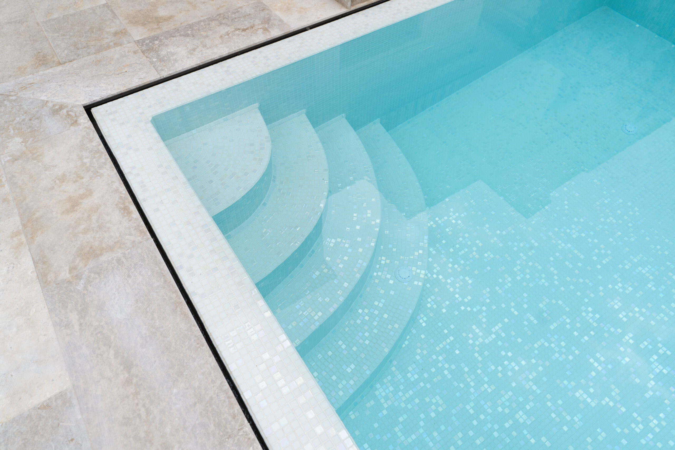 Pearl White Spanish Polyurethane Cord Glass Pool-Mosaic 7163