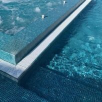 Verde Spanish PVC Dot Mounted Glass Pool-Mosaic 7533