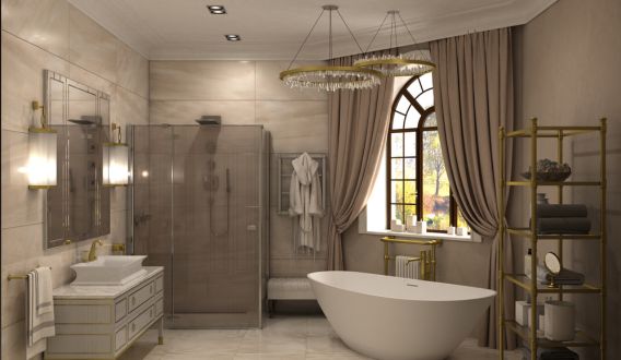 Open Concept Layout Bathroom