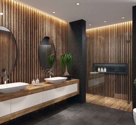 Textured Walls In Bathroom