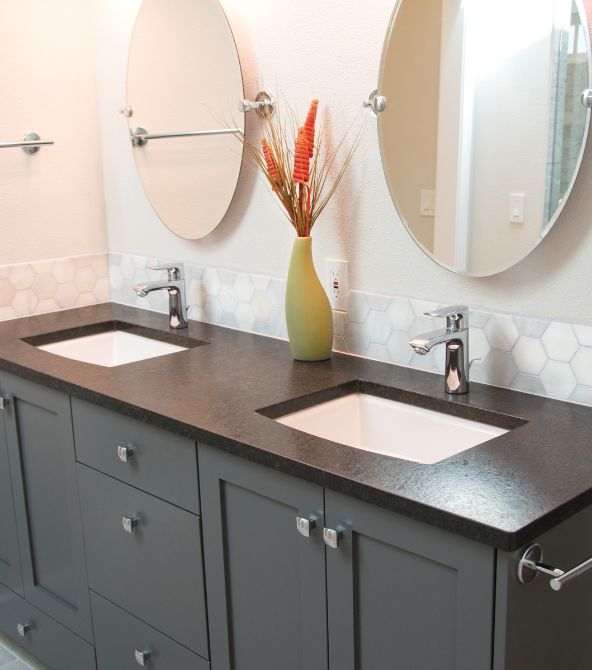 Black Vanity With Integrated Basin