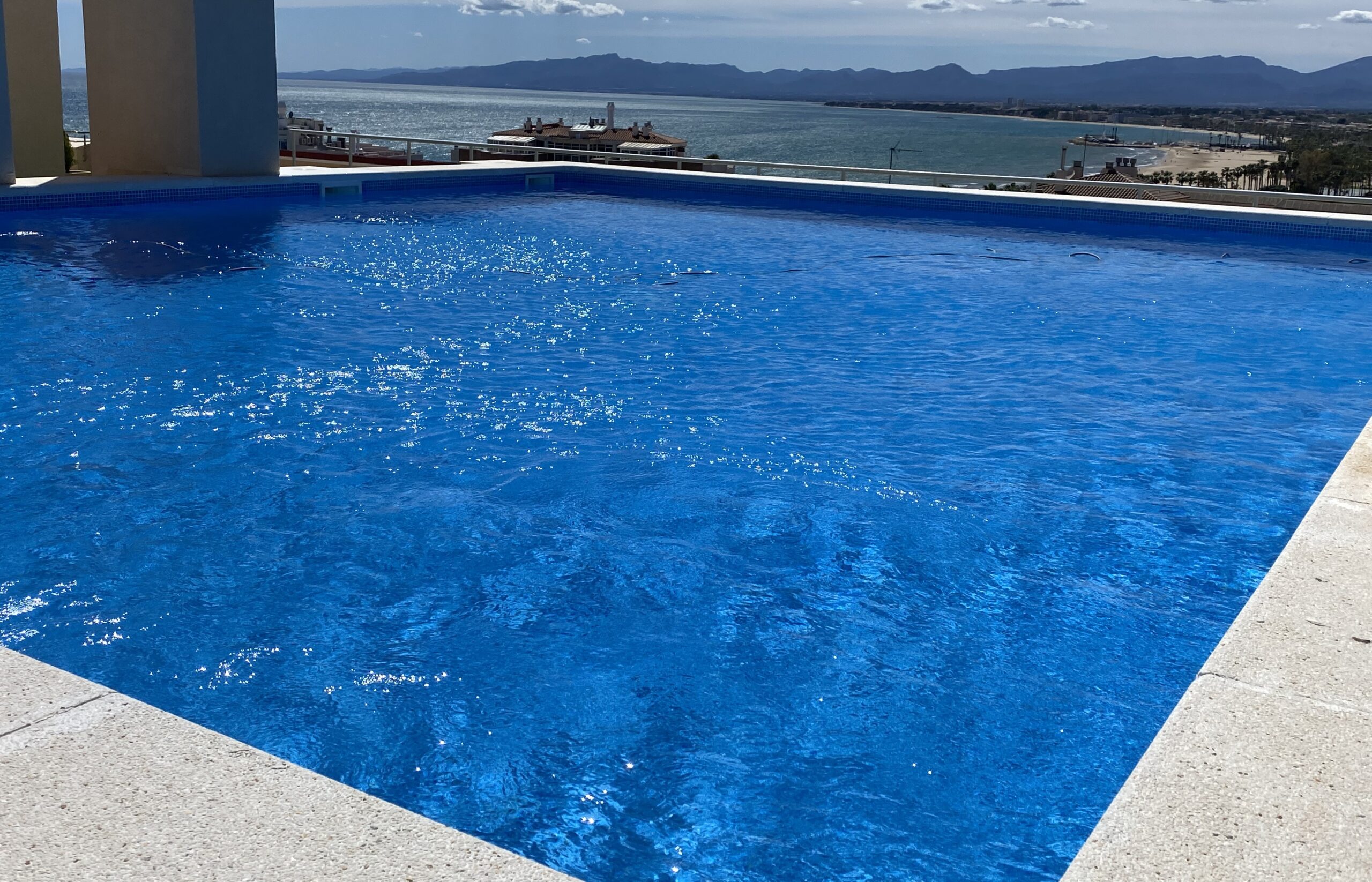 Sky Light Blue Spanish Polyurethane Cord Glass Pool-Mosaic 7086