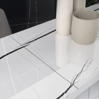 Sahara Noir White Italian Marble Look Polished Rectified Porcelain Wall & Floor Panel |Slab 3266