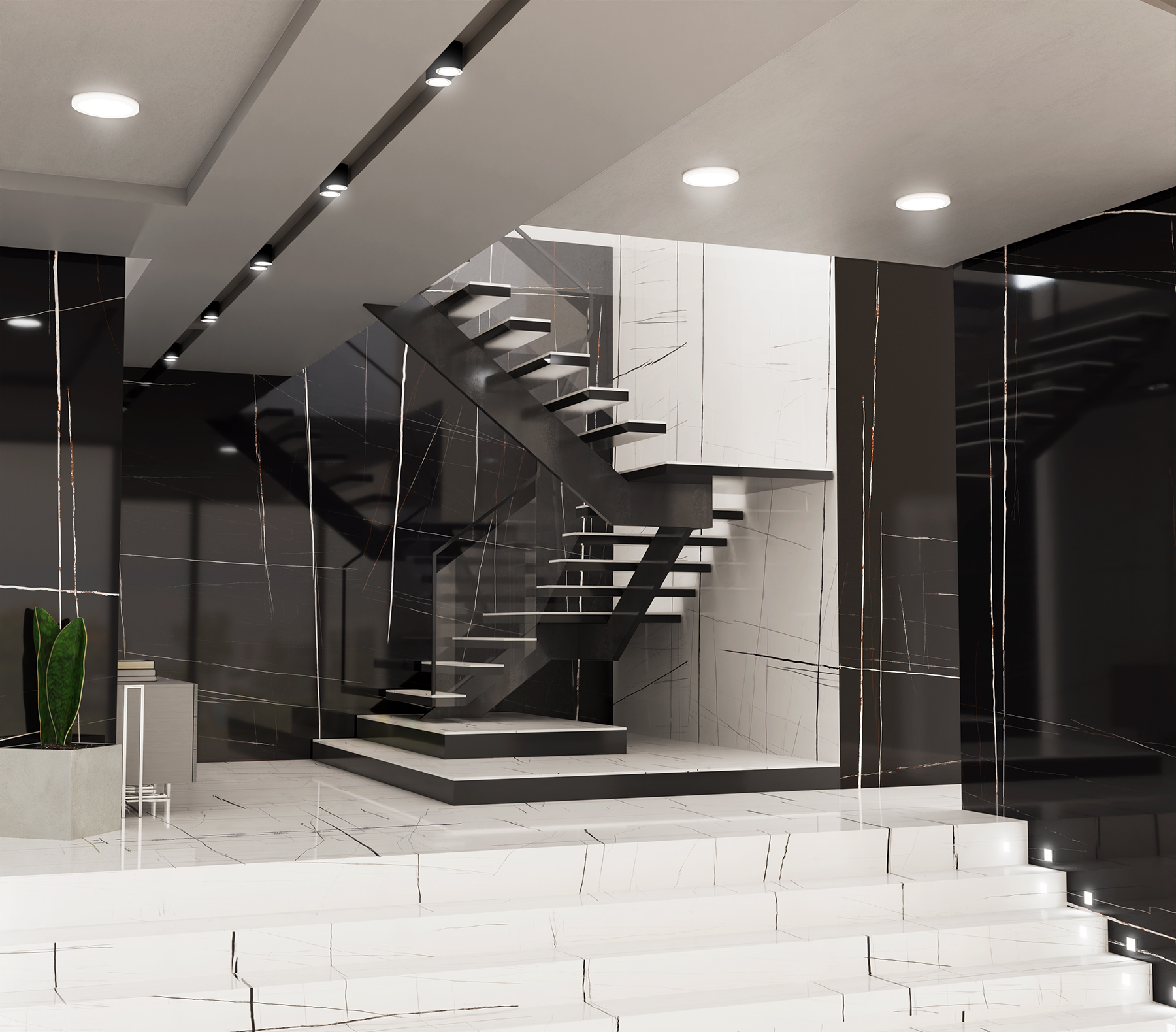 Sahara Noir White Italian Marble Look Polished Rectified Porcelain Wall & Floor Panel |Slab 3266