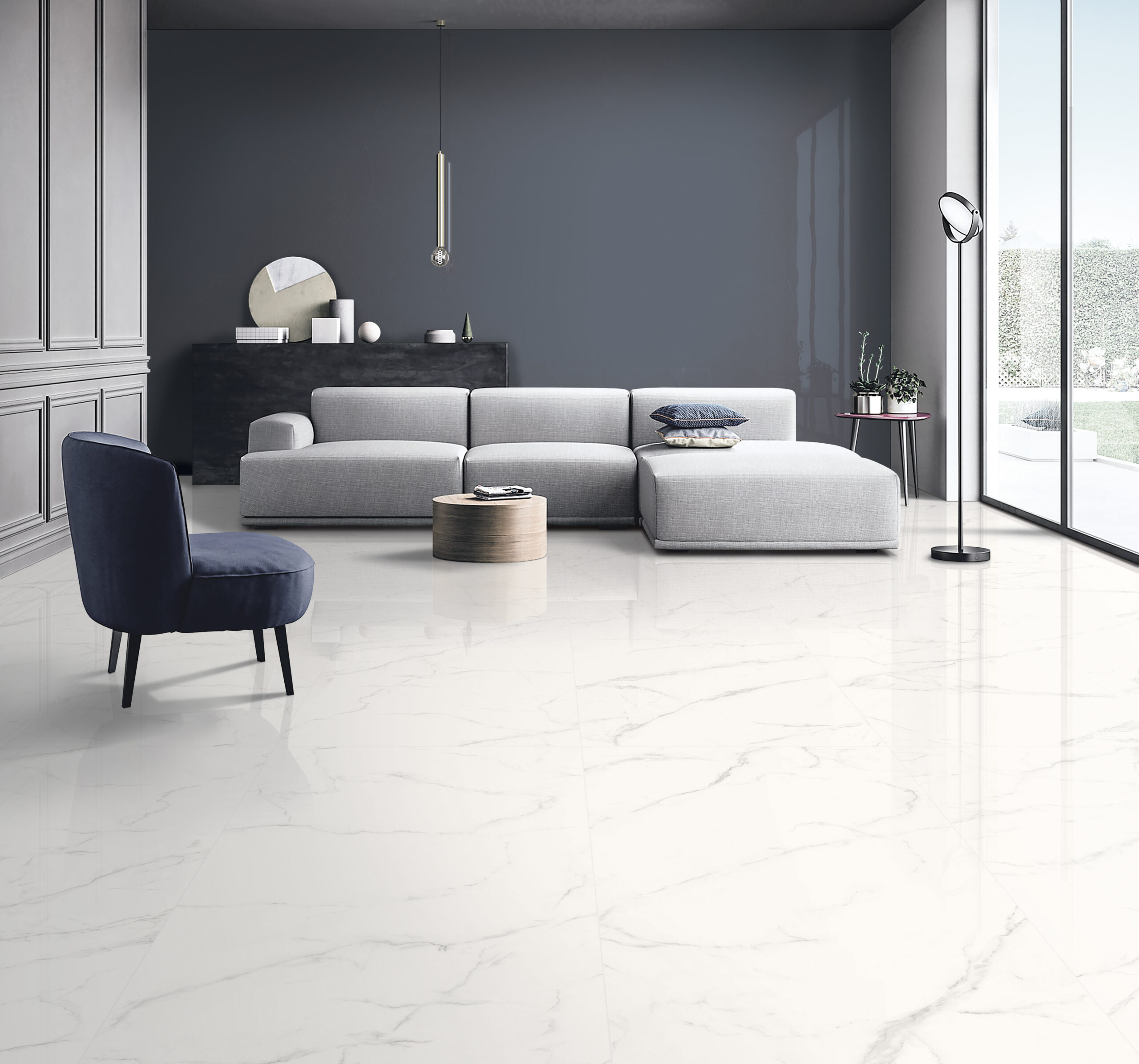 Calacatta Marble Look Rectified Polished Porcelain Tile 3625