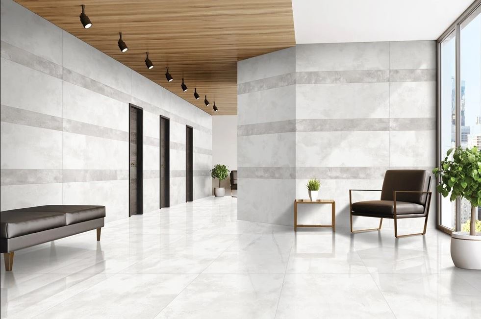 Luxor Bianco Concrete Look Honed Rectified Porcelain Tile 3700