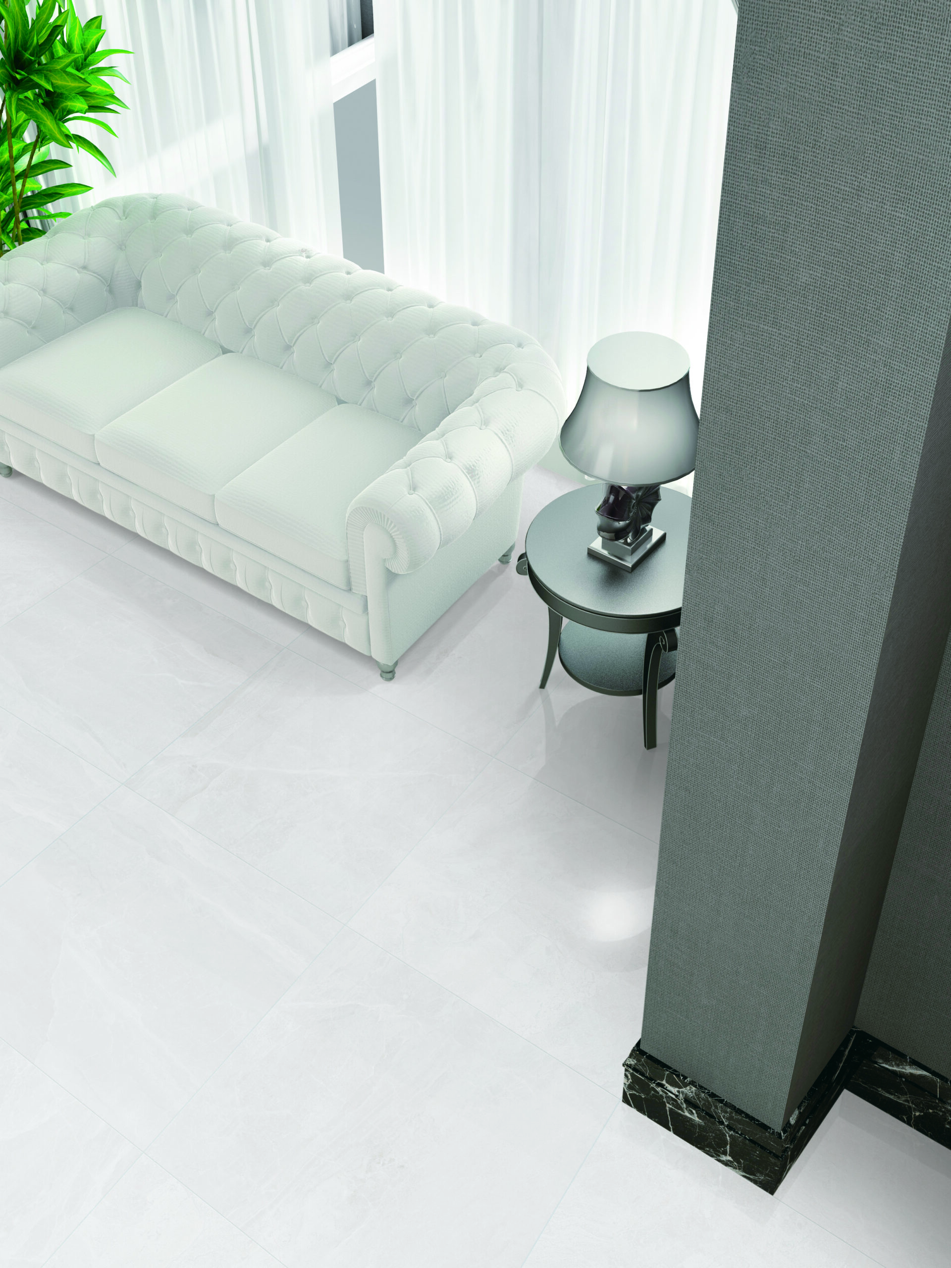 Mainstream White Stone Look Polished Rectified Porcelain Tile 3304