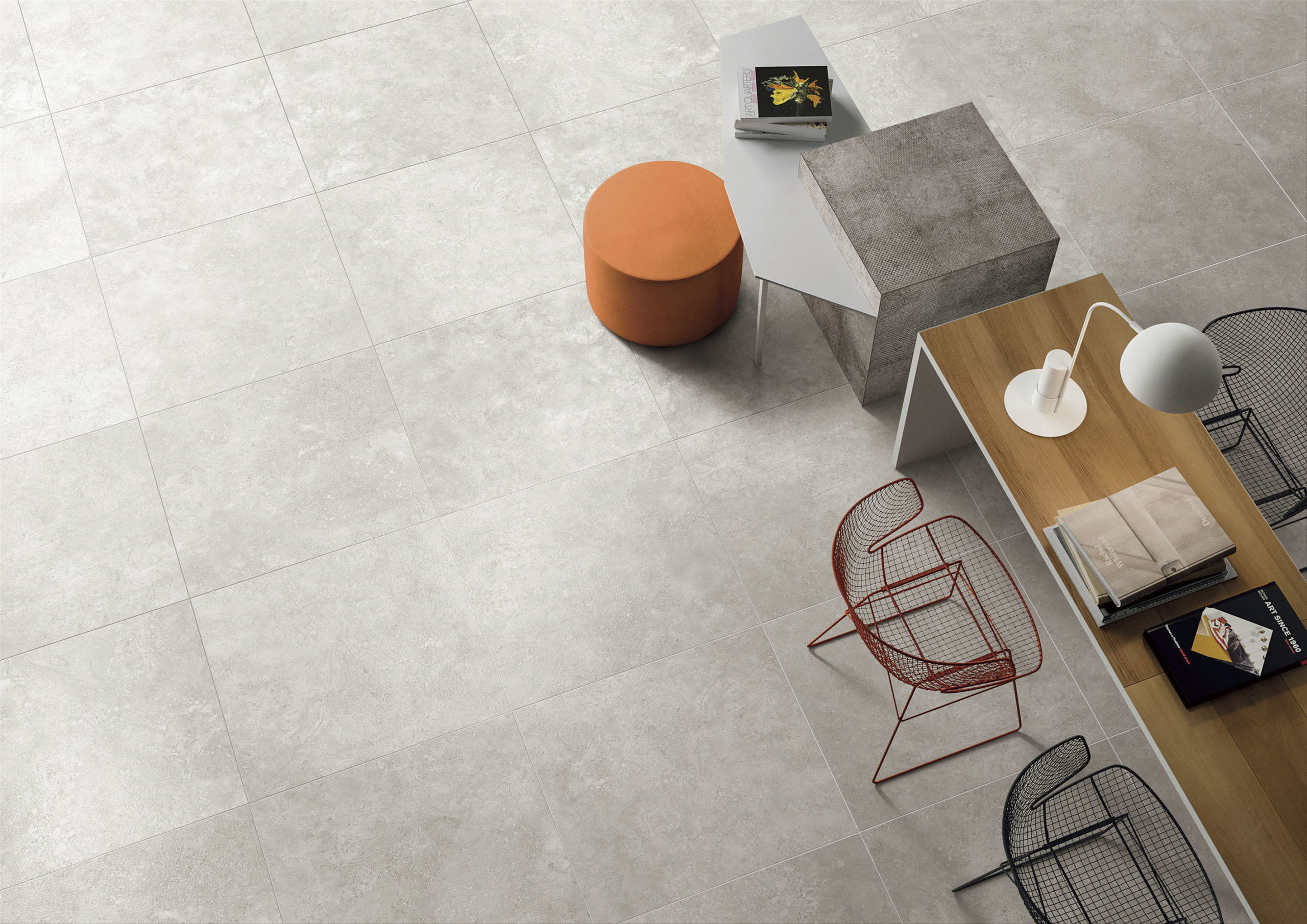 Starry Limestone White Anti Slip Rectified Porcelain Tile 3850