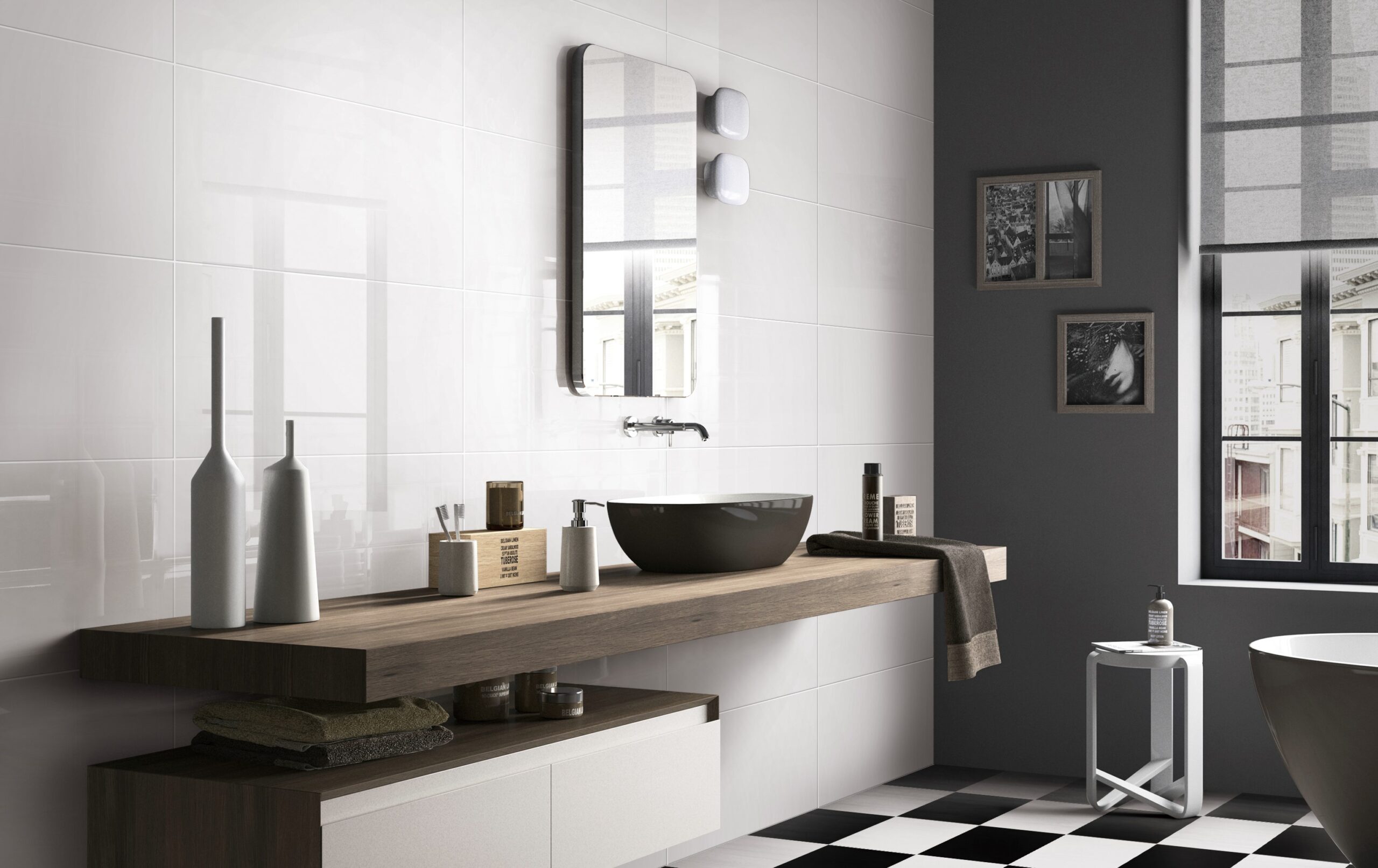 White Gloss Mirror Finish Ceramic Wall Tile 4242