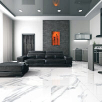 Imperial Carrara Marble Look Polished Rectified Porcelain Tile 3783