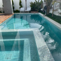 Ocean Green Spanish Polyurethane Cord Glass Pool-Mosaic 7476
