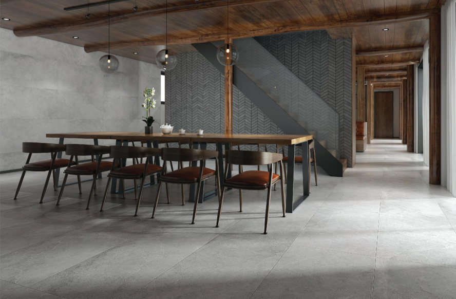 Yosemite Light Grey Stone Look In/Out Rectified Porcelain Tile 4258