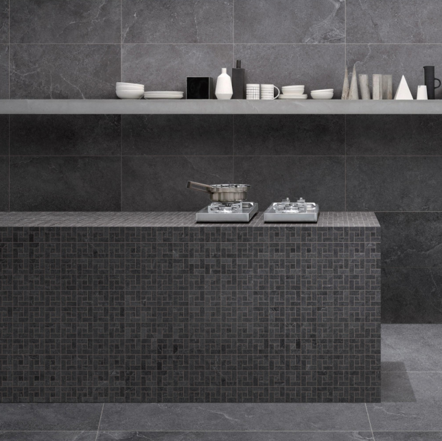 Yosemite Black Stone Look In/Out Rectified Porcelain Tile 4451