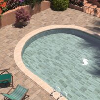 Bricks Aqua Gloss Spanish Irregular Edge Porcelain Subway Tile 4409