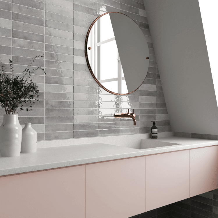 Bricks Grey Gloss Spanish Irregular Edge Porcelain Subway Tile 4413