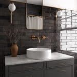 Bricks Obsidian Gloss Spanish Irregular Edge Porcelain Subway Tile 4412