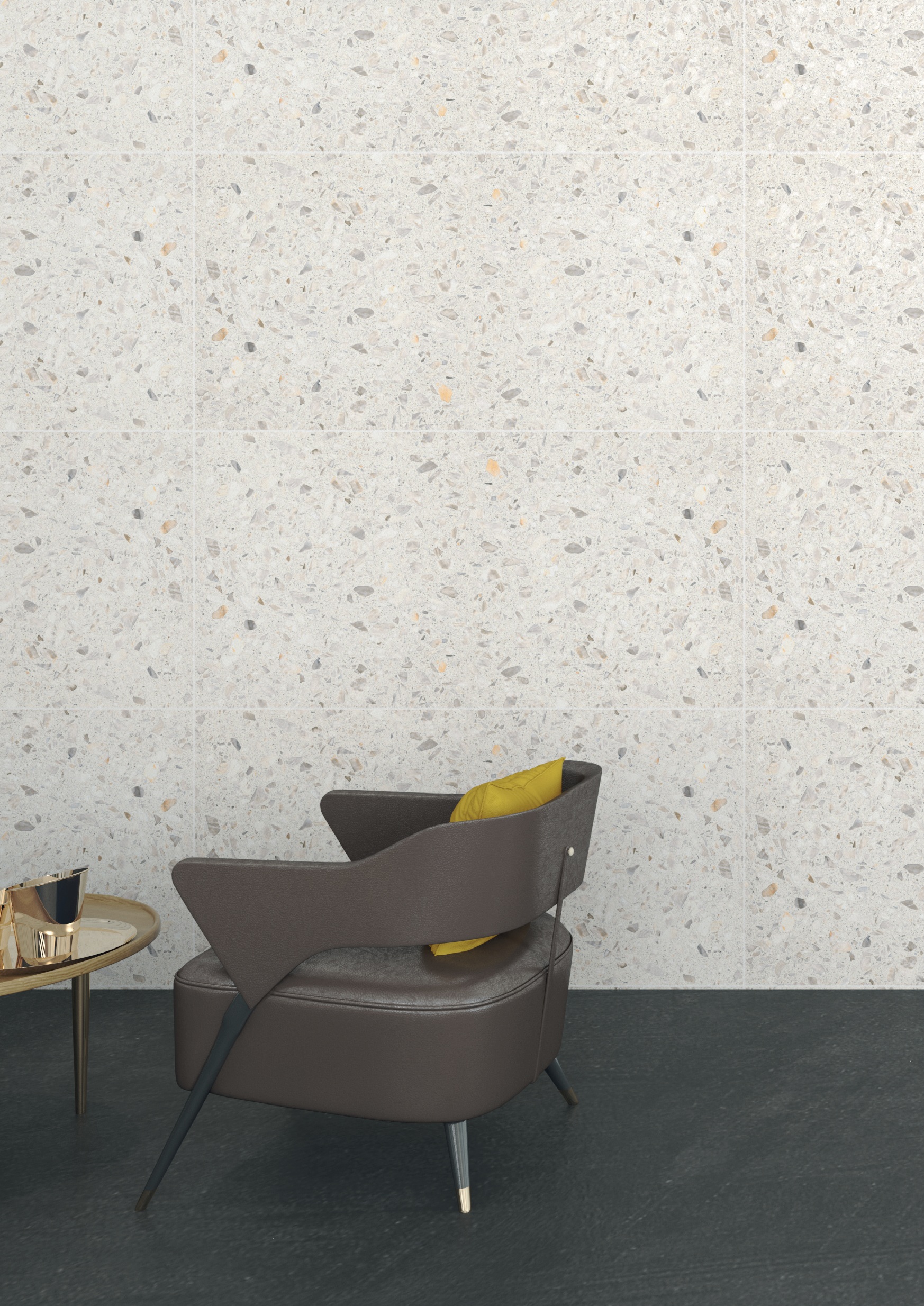 Antique White Terrazzo Look Rectified In/Out Finish Porcelain Tile 4505