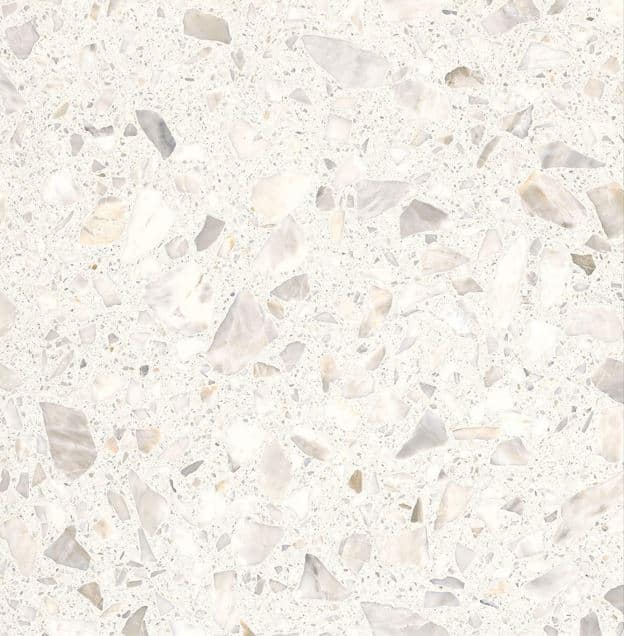 Antique White Terrazzo Look Rectified Lappato Finish Porcelain Tile 4333