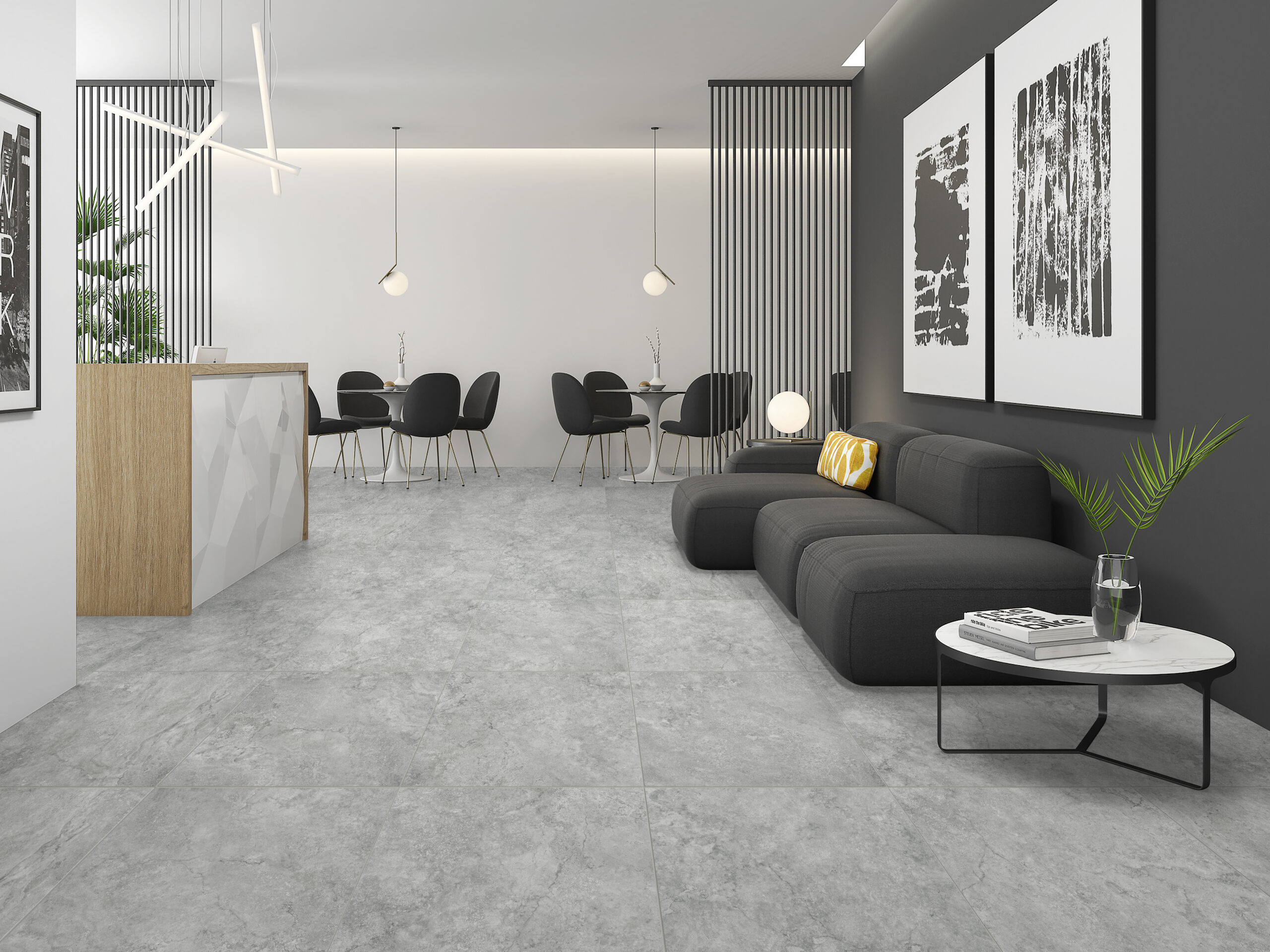 Osman Grey Travertine Look Rectified Matt Porcelain Tile 4352