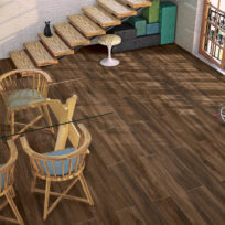 Wood Strips Dark Walnut Timber Look Matt Porcelain Tile 4387
