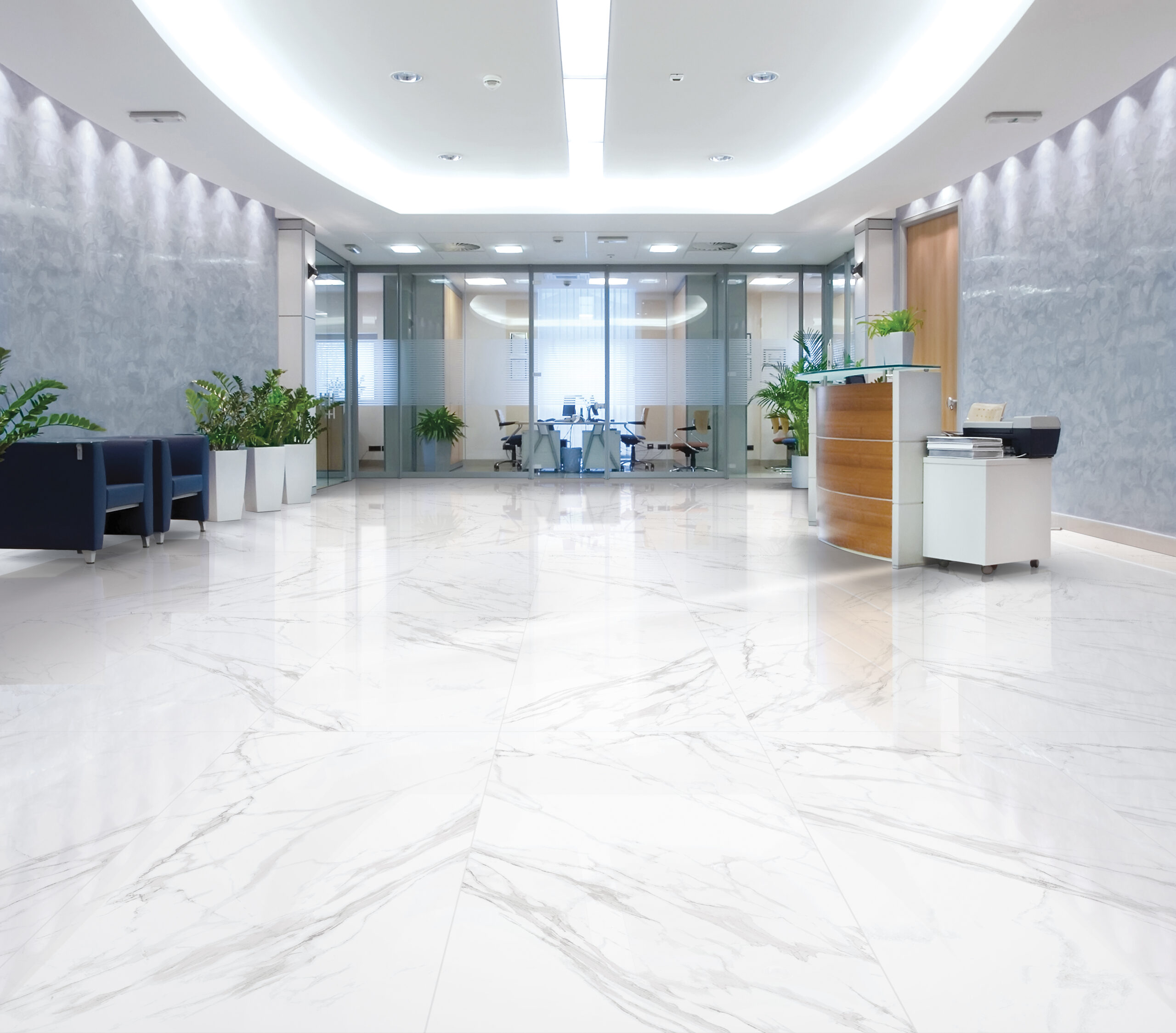 Coliseo Blanco Carrara Marble Look Polished Rectified Porcelain Tile 4478