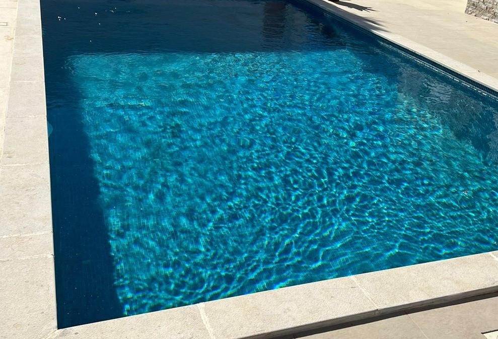 25x25mm Phiphi Blue Spanish Polyurethane Cord Glass Pool-Mosaic, Piece size 25x25mm, Sheet Size 311x467mm 75760