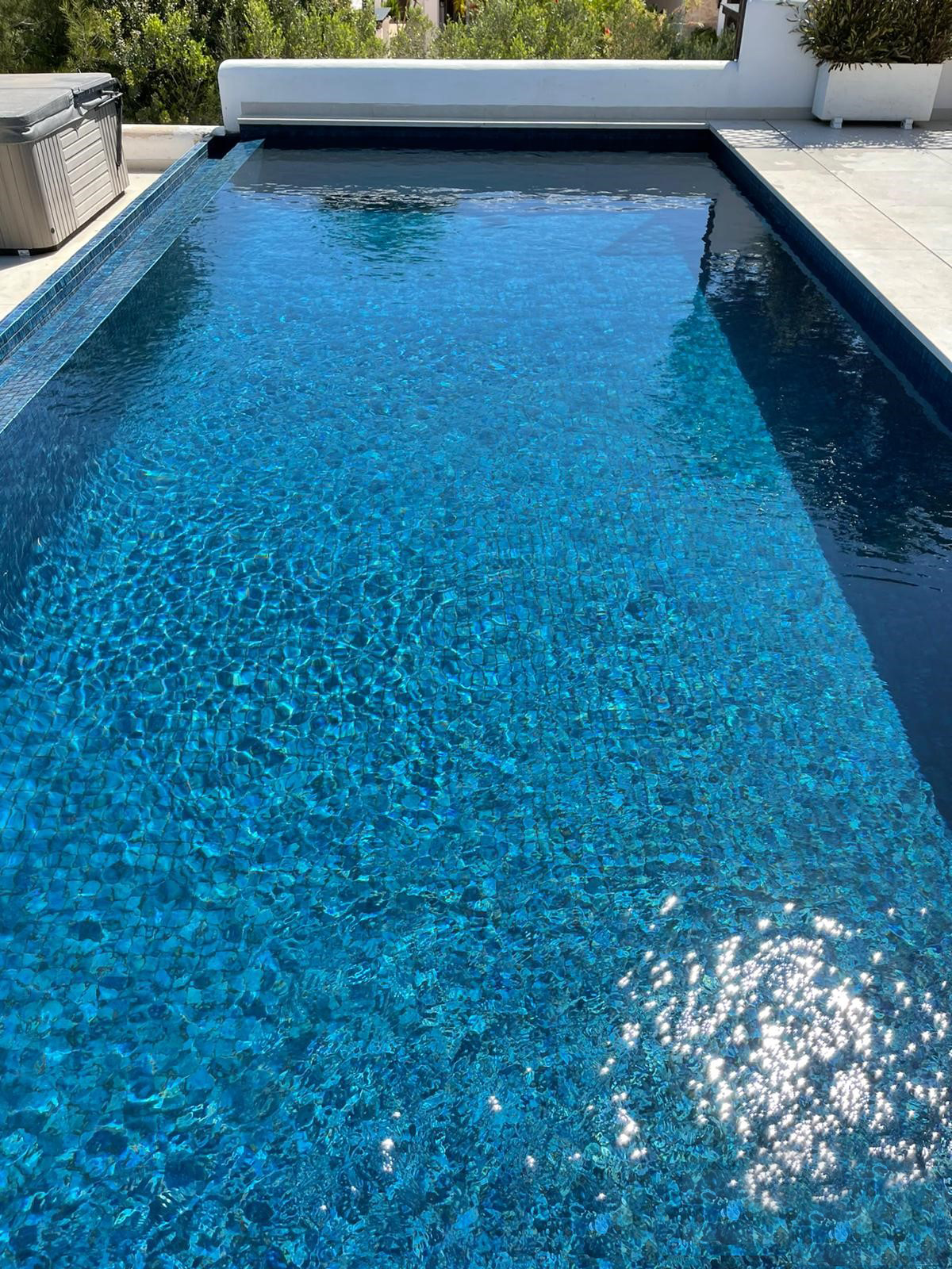 Mediterranean Sea Blue Spanish Polyurethane Cord Glass Pool-Mosaic 7724