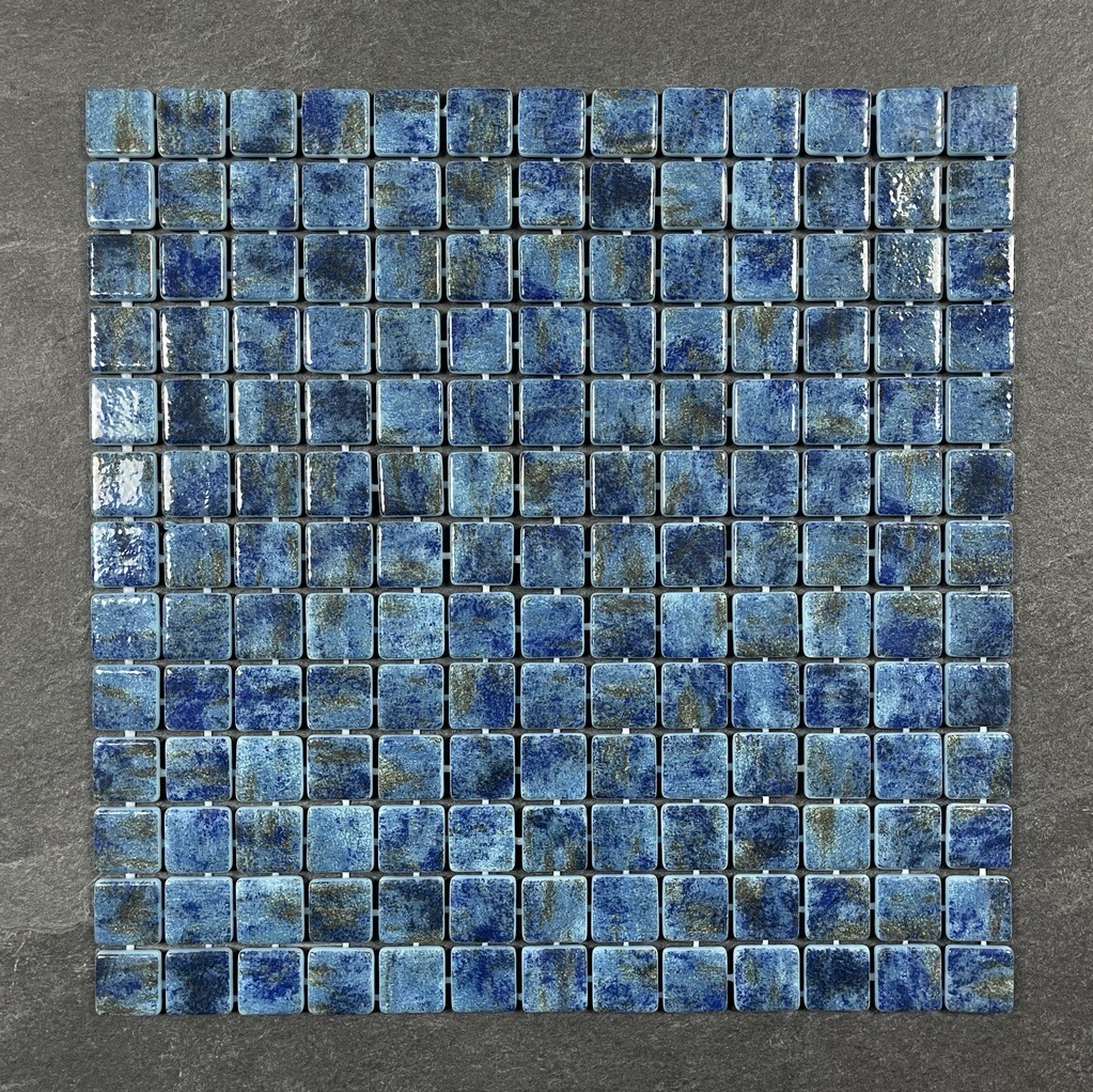 Mediterranean Sea Blue Spanish Polyurethane Cord Glass Pool-Mosaic 7724
