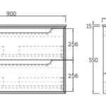 Byron Wall Hung Natural Oak Plywood Vanity With Slimline Ceramic Top 0113
