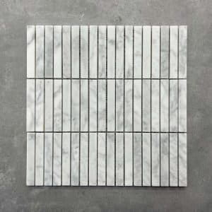 Honed Carrara Marble KitKat Finger Mosaic Sheet Tiles - 7693