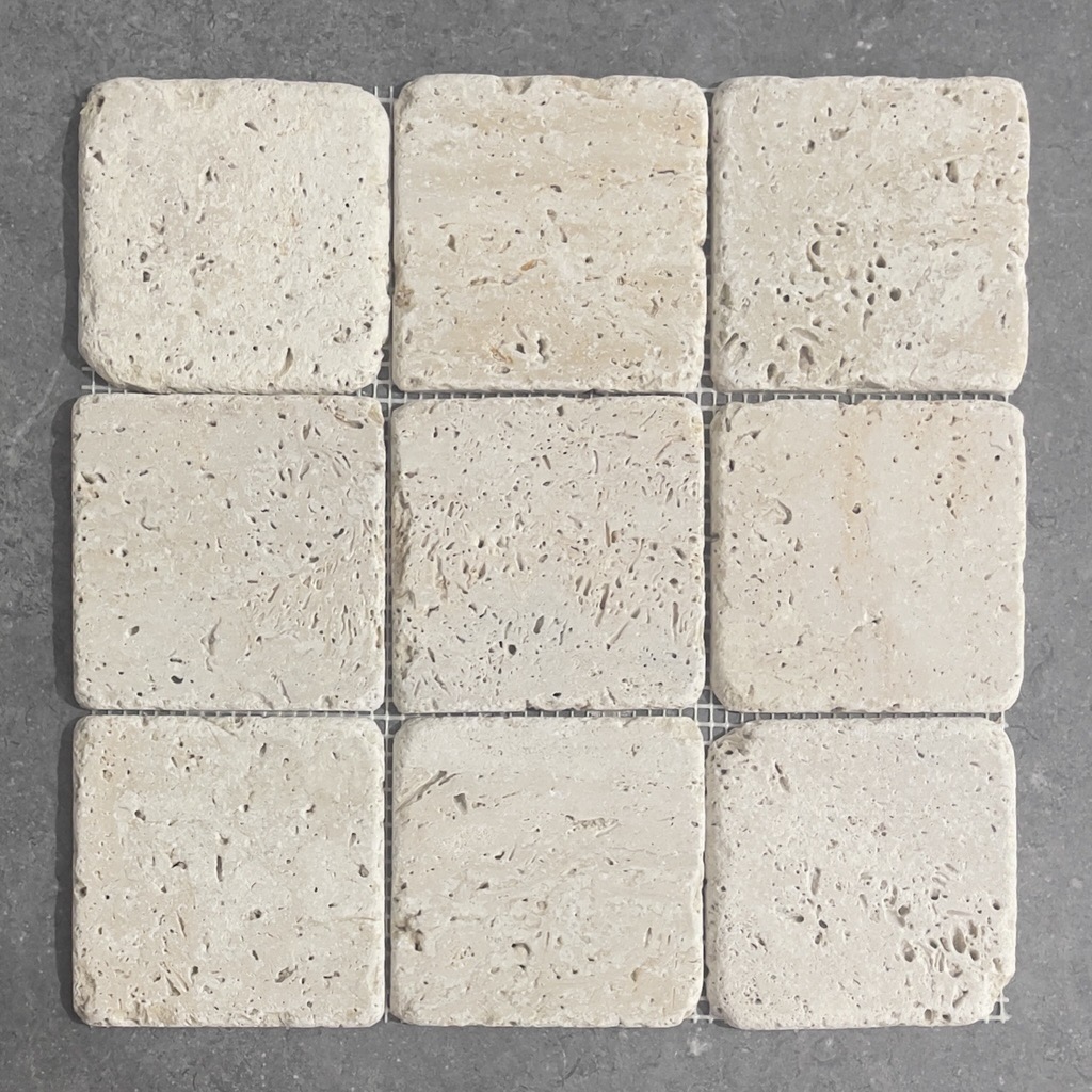 Classic Travertine Tumbled Mosaic 7715