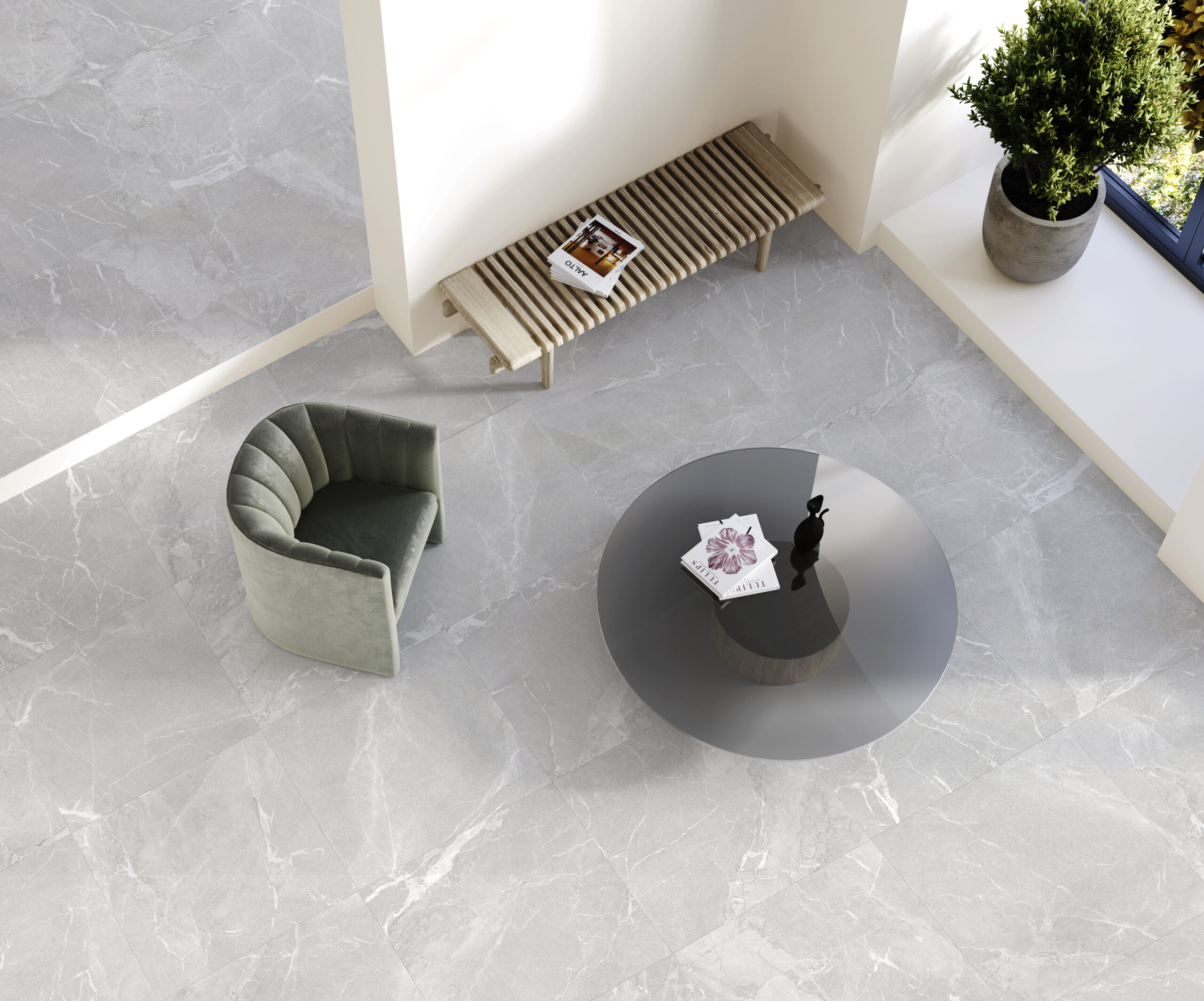 Mix White Stone Look Matt Rectified Porcelain Tile 4656