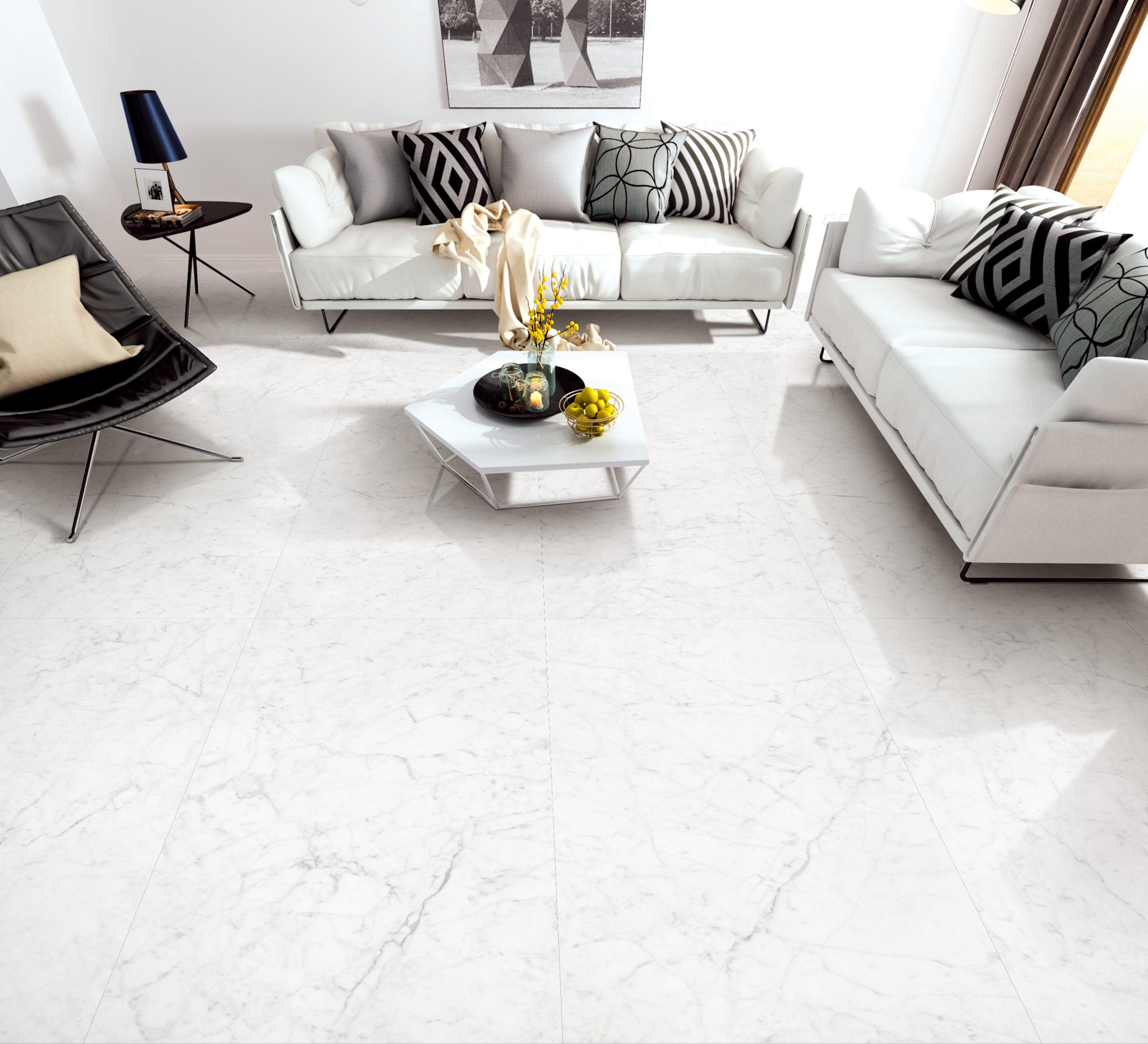 Tuscany Carrara Marble Look Honed Rectified Porcelain Tile 4583