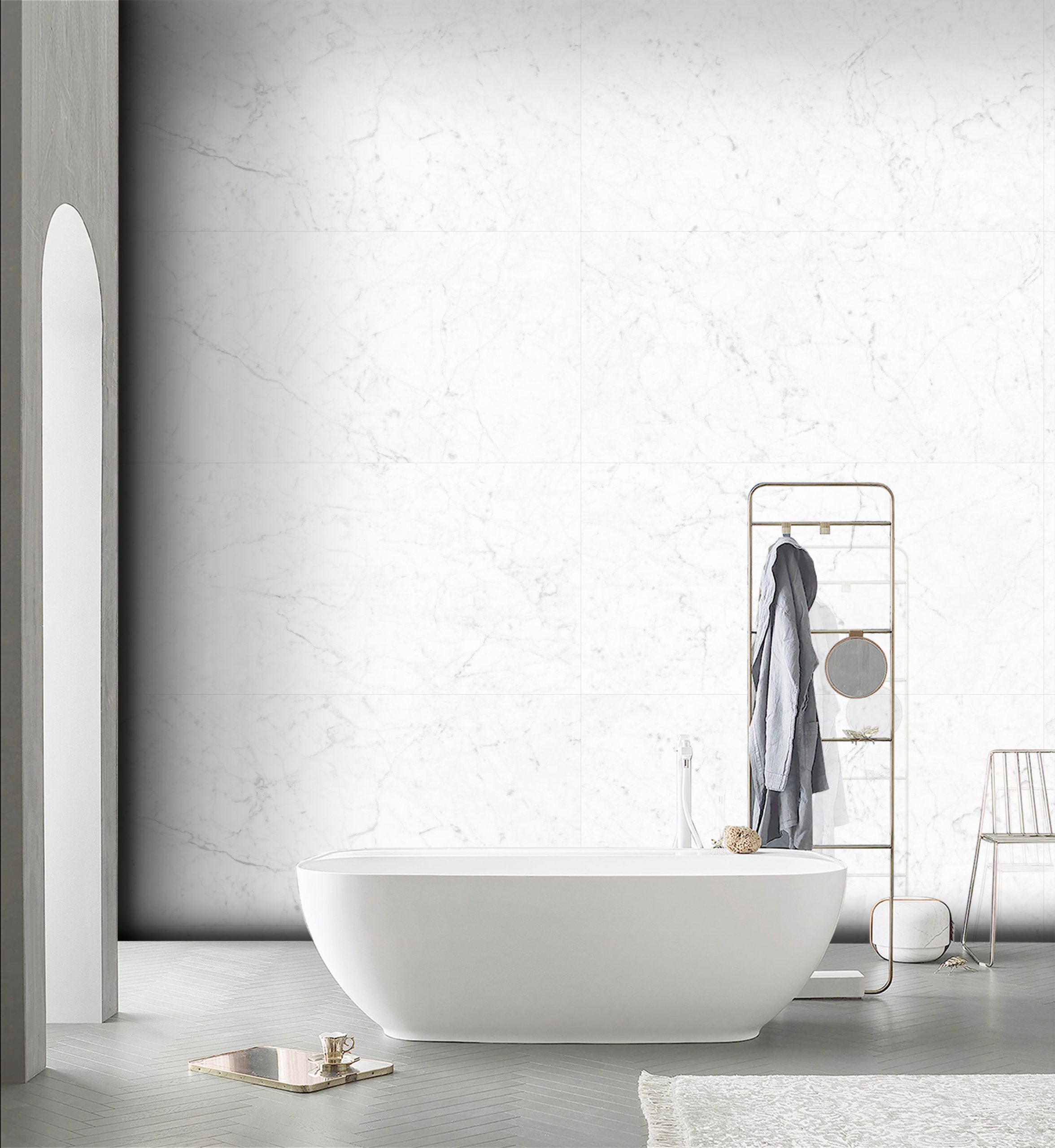 Tuscany Carrara Marble Look Honed Rectified Porcelain Tile 4583