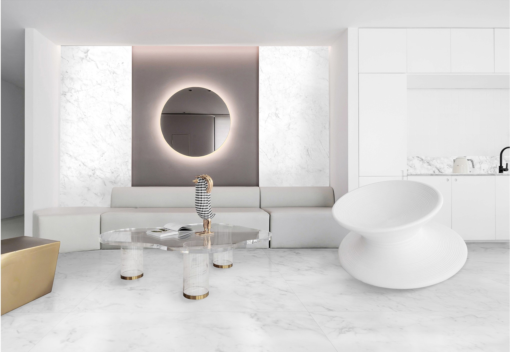 Tuscany Carrara Marble Look Honed Rectified Porcelain Tile 4583