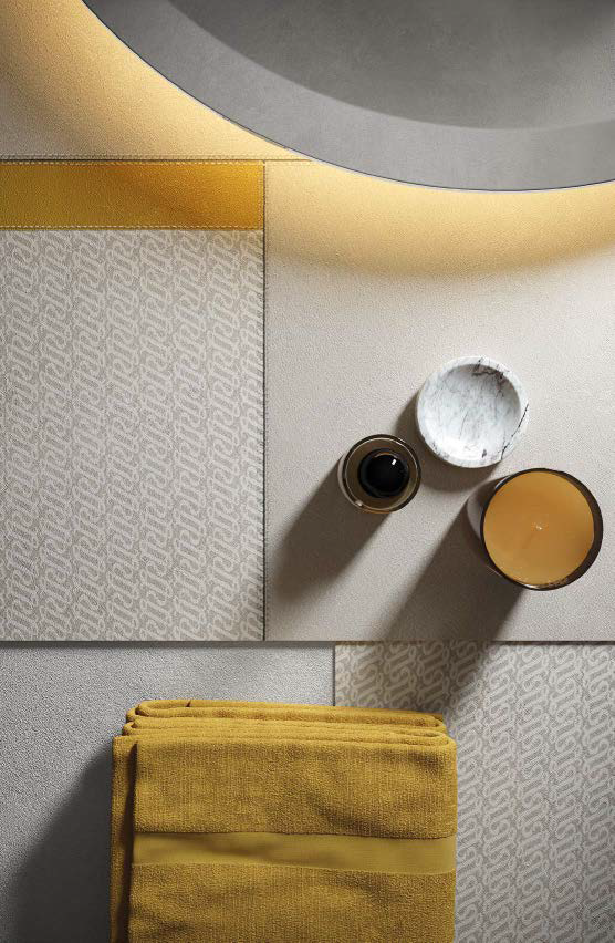 Lamborghini Krim Beige Yel Sq Logo Matt Italian Rectified Porcelain Wall & Floor Panel | Slab 4598