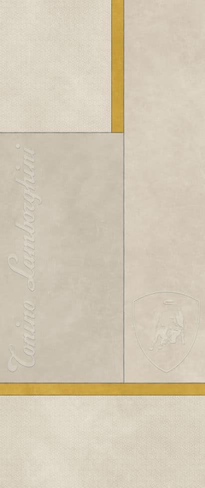 Lamborghini Krim Beige Yel Sq Logo Matt Italian Rectified Porcelain Wall & Floor Panel | Slab 4598