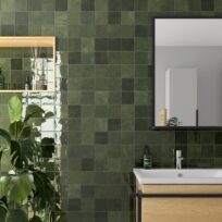 Palma Green Gloss Spanish Irregular Edge Porcelain Zellige Tile 4628