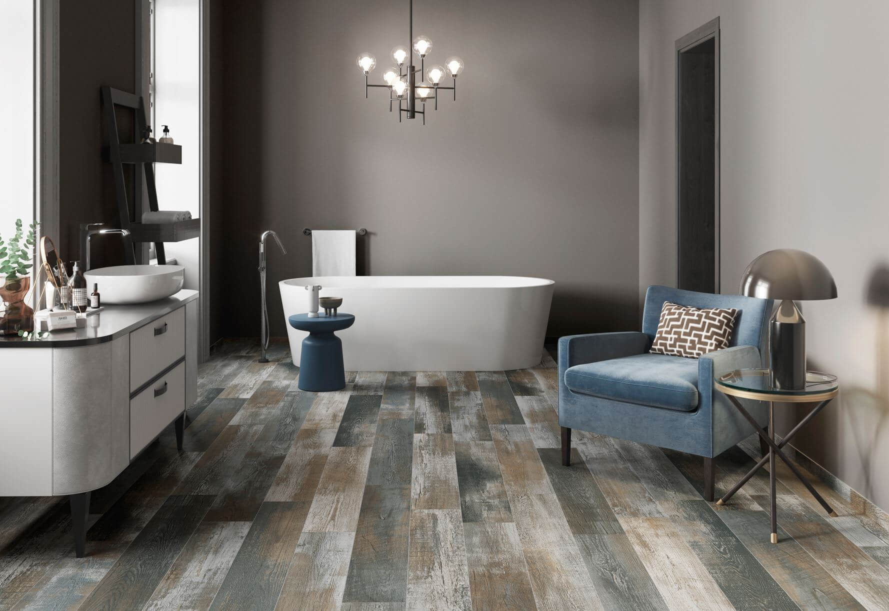 Dallas Carbon Timber Look Matt Rectified Spanish Porcelain Tile 4614