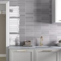 Florence Gris Titanium Gloss Spanish Irregular Edge Porcelain Subway Tile 4844