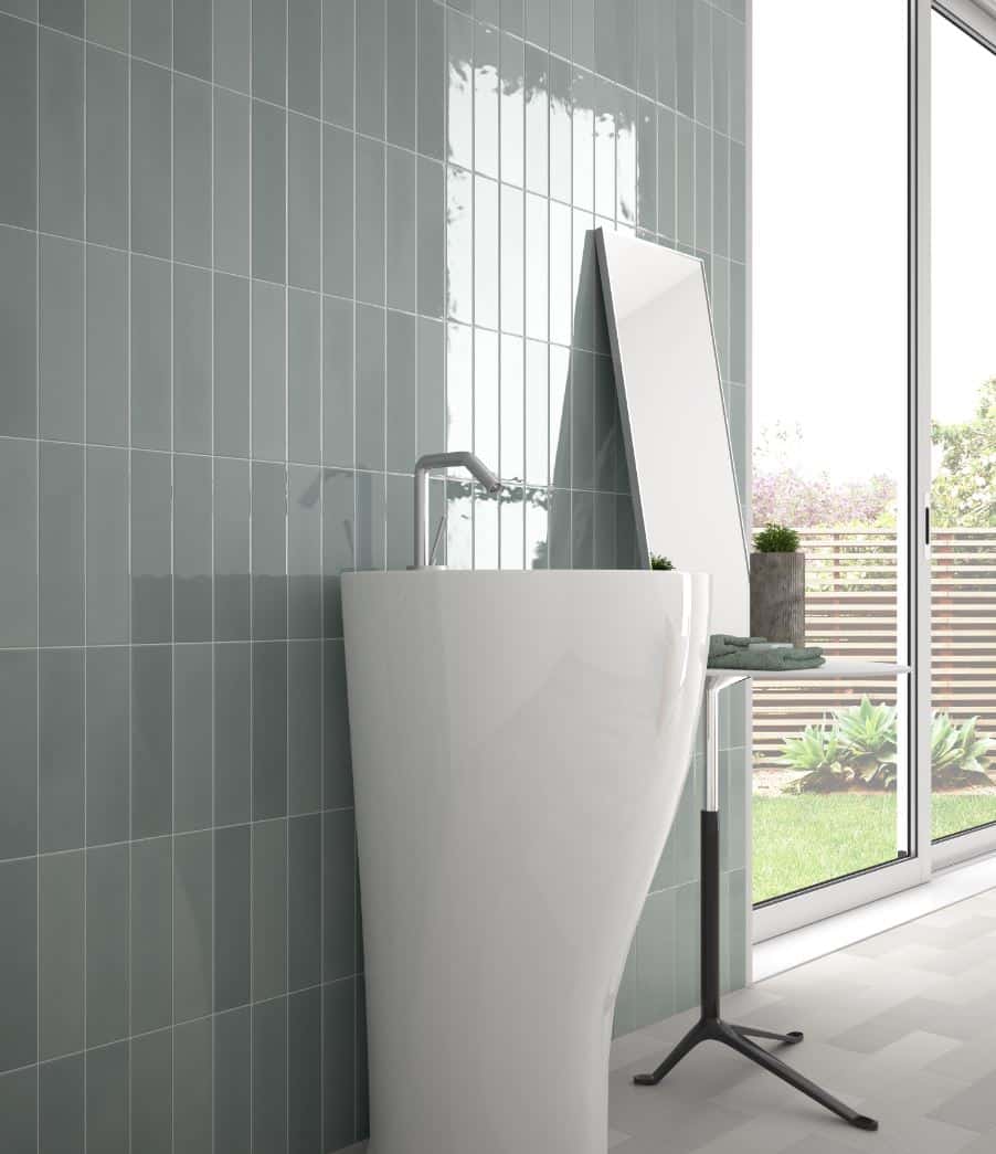 Florence Mint Gloss Spanish  Irregular Edge Porcelain Subway Tile 4841