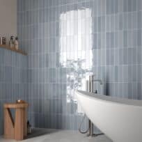 Florence Ocean Gloss Spanish Porcelain Irregular Edge Subway Tile 4834