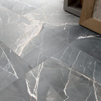 Thunder Clang Mid Grey Marble Look Polished Italian Porcelain Slab 4697