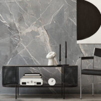 Thunder Clang Mid Grey Marble Look Polished Italian Porcelain Slab 4697