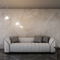 Thunder Roar Light Grey Marble Look Polished Italian Porcelain Slab 4699