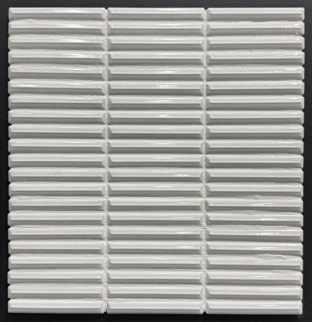 Bone White Stripe Kit Kat Glazed Porcelain Mosaic 7739