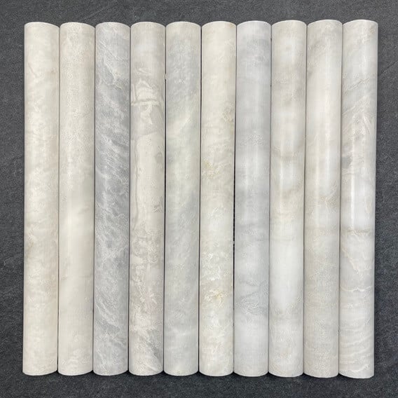 Super White Honed Marble Flute Mosaic Tile 7708