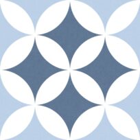 Blue & White Geometric Matt Non Rectified Glazed Porcelain Wall & Floor Tile 4436